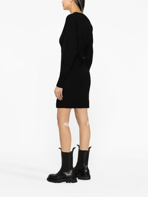 ALEXANDER MCQUEEN Women's Black Wool Mini Dress for FW23