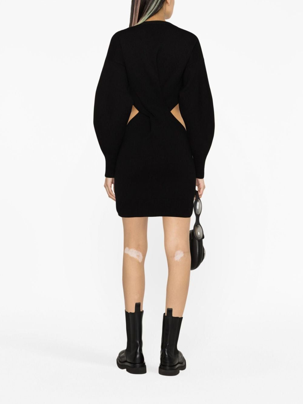 Women's Black Wool Mini Dress for FW23