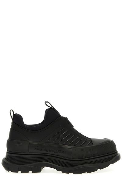 Men's Canvas Zip Up Chunky Sole Sneaker in Black for FW23