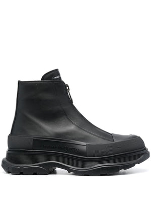 ALEXANDER MCQUEEN Men's Tread Slick Zip-Up Ankle Boots in Black for FW23