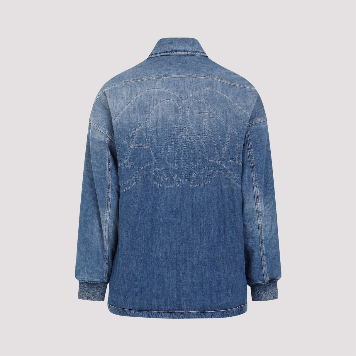 ALEXANDER MCQUEEN Navy Quilted Denim Shirt for Men | SS24 Collection