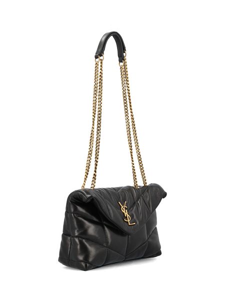 SAINT LAURENT Mini Puffer Leather Crossbody Handbag