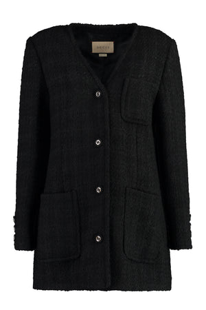 Áo khoác Tweed đen cổ điển cho phụ nữ - Bộ sưu tập SS24