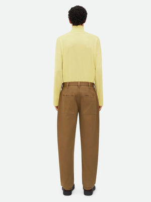 BOTTEGA VENETA Luxurious Twill Tapered Trousers for Men in Brown (SS24)