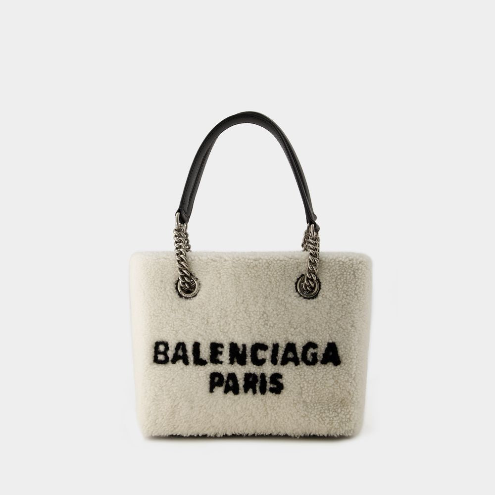 BALENCIAGA SS24 SHEARLING AS UNISEX TOTE - Tan