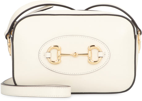 GUCCI White 1955 Horsebit Leather Shoulder Handbag for Women - FW23