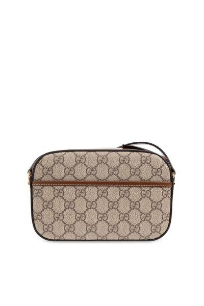 GUCCI Small Tan Shoulder Bag with Horsebit Detail and Leather Trims