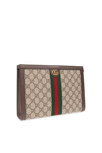 GUCCI Mini GG Supreme Fabric Pouch Handbag