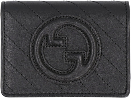 Glowing Black Leather Card Holder - Women's Must-Have Accessory