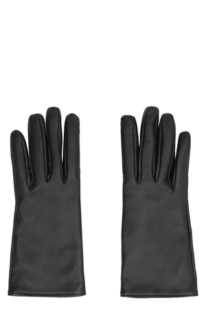 SAINT LAURENT Black Leather Gloves for Women - SS24 Collection