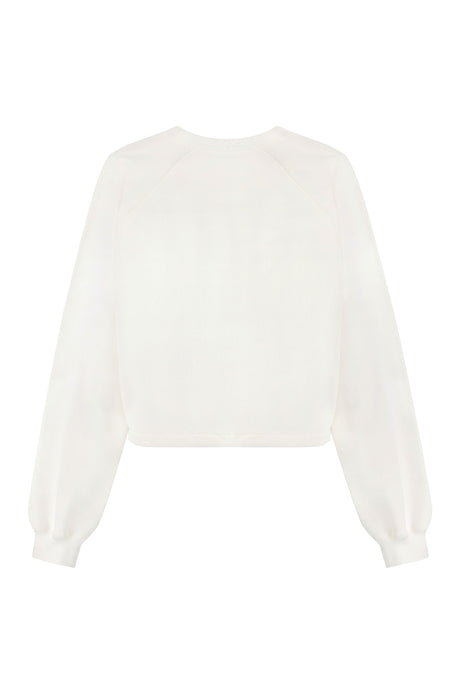 GUCCI White Contrast Logo Sweatshirt with Adjustable Drawstring for Women