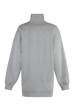 Áo Sweatshirt Trẻ Trung Cổ STAND UP Màu Xám Cho Nữ - Xuân 2024