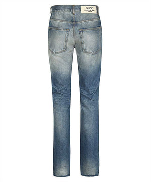 Light Blue Distressed Denim Jeans - FW23