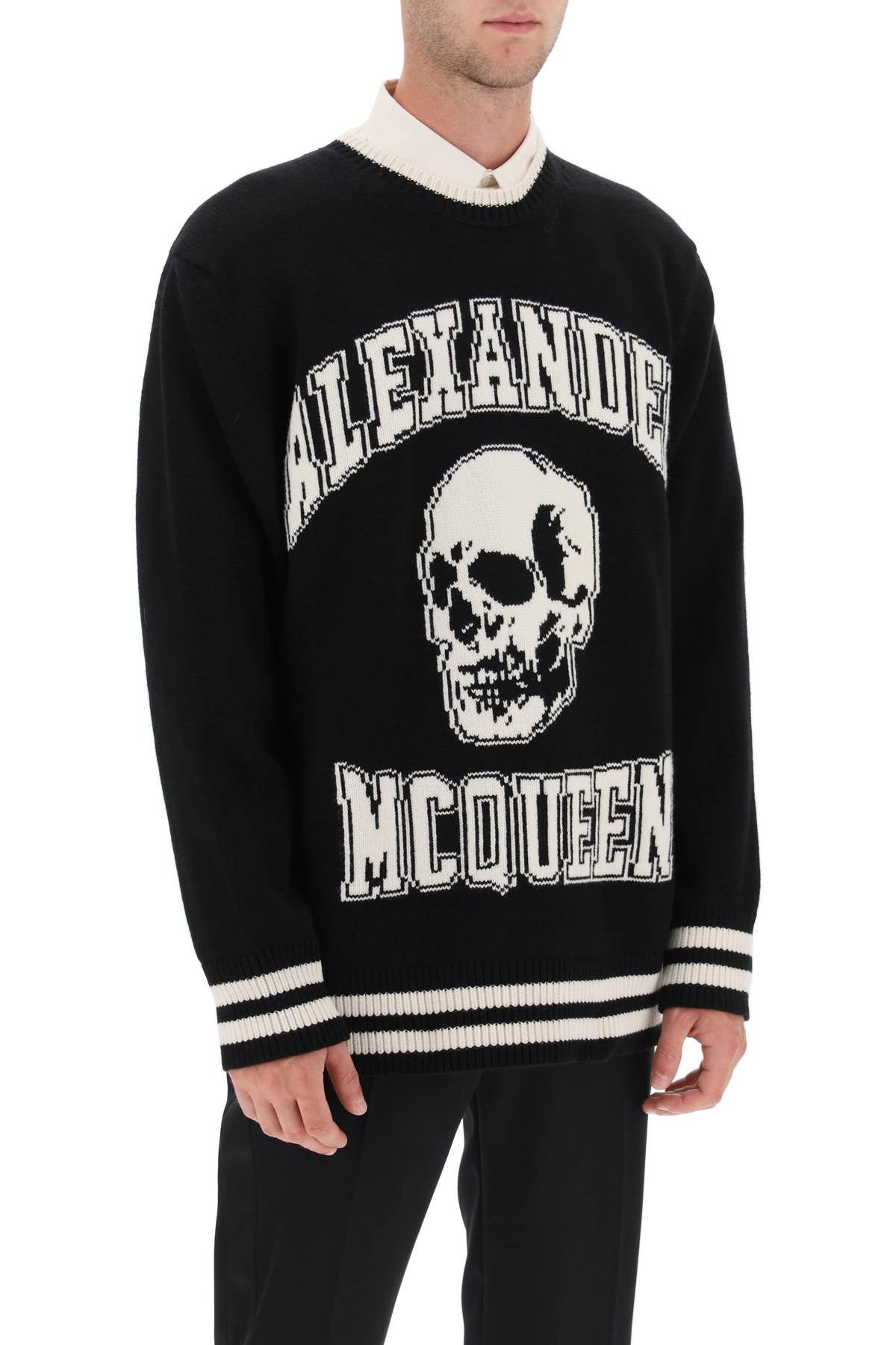 Varsity Skull Embroidery Pullover