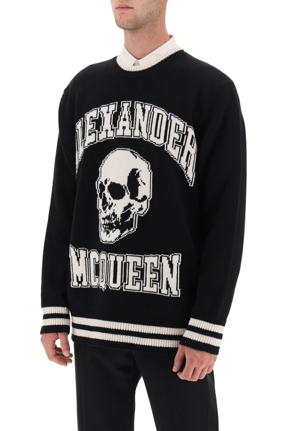 Varsity Skull Embroidery Pullover