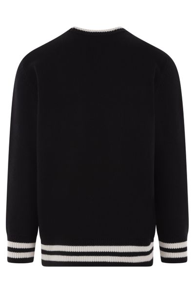 ALEXANDER MCQUEEN Men's Black and White Varsity Pullover for FW23