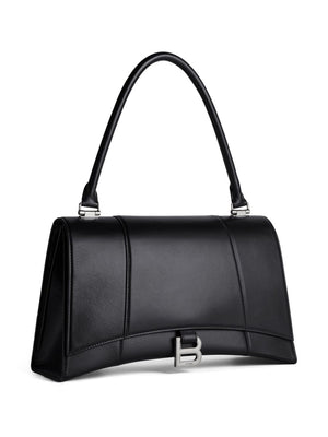 BALENCIAGA Black Calf Leather Top-Handle Bag for Women - SS24 Collection