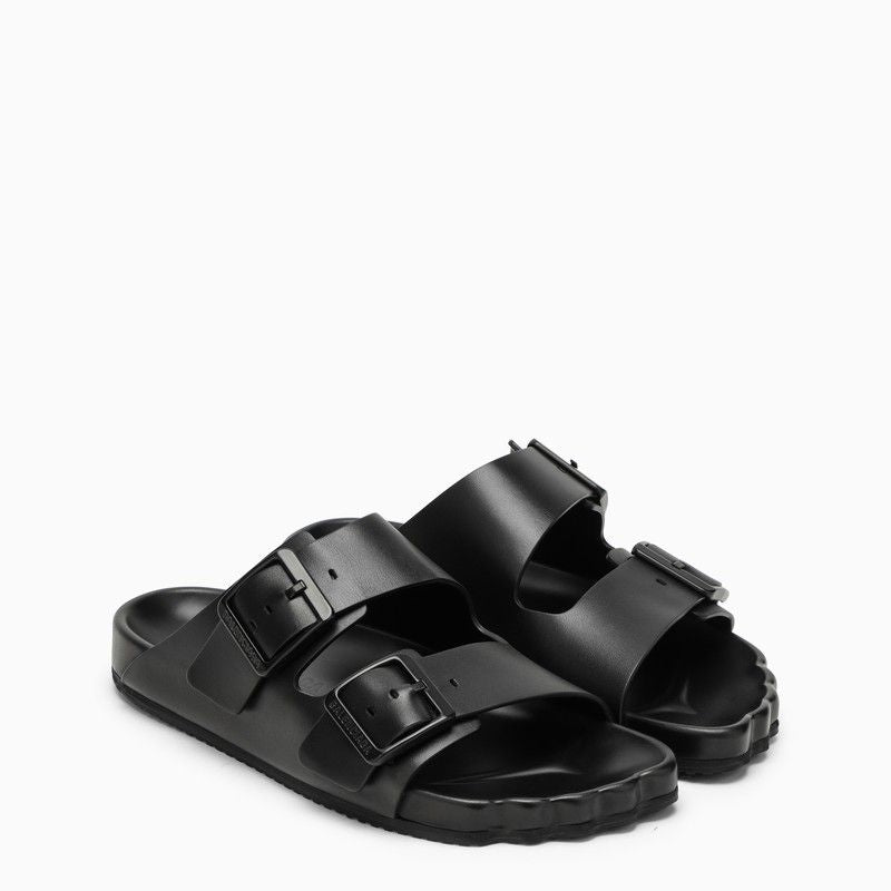 BALENCIAGA Black Leather Sunday Sandal for Women