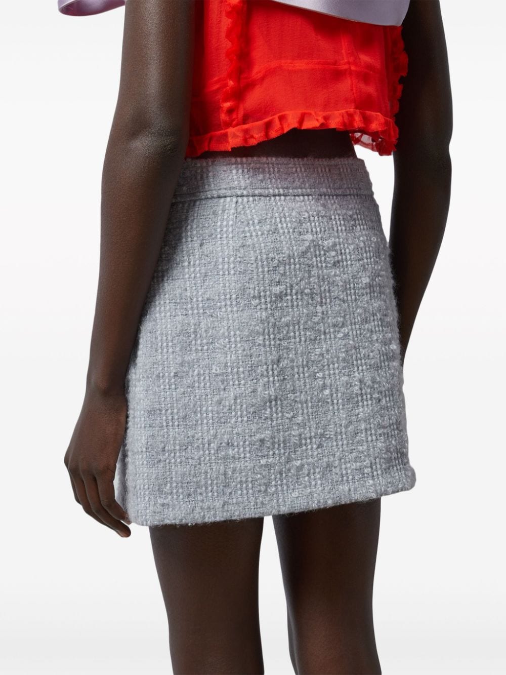 GUCCI Chic Blue-Grey Tweed Mini Skirt