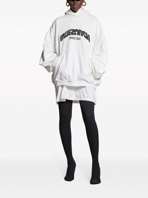 BALENCIAGA FW23 Men's Round Hoodie in White