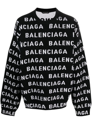 BALENCIAGA Classic White Men's All-Over Sweater for FW23