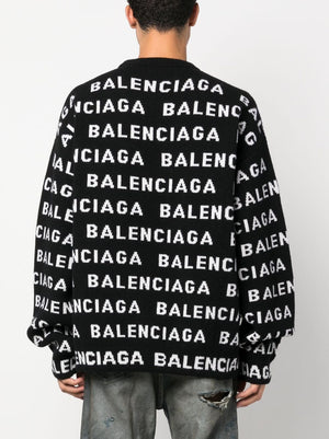 BALENCIAGA Luxurious Men's White Wool Sweater for FW23