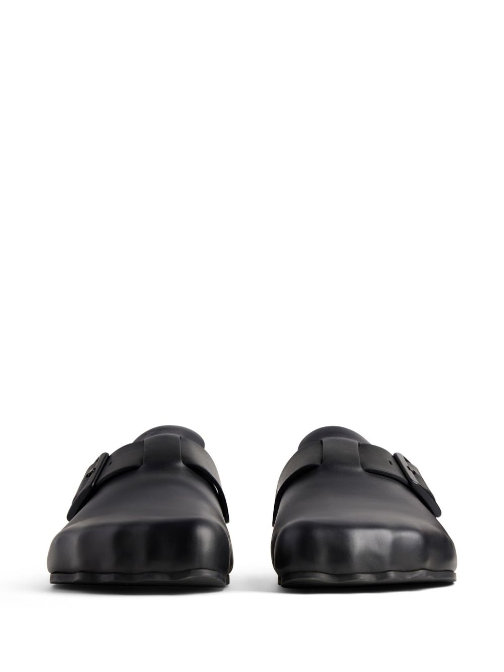 BALENCIAGA Men's Black Leather Sandals for SS24