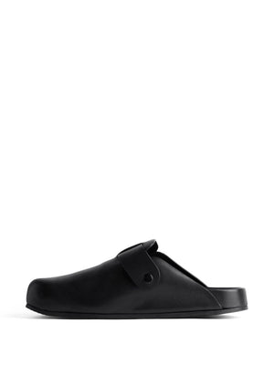 BALENCIAGA Men's Black Leather Sandals for SS24