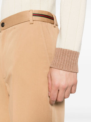 GUCCI Men's Cotton Pants with Distinctive Details