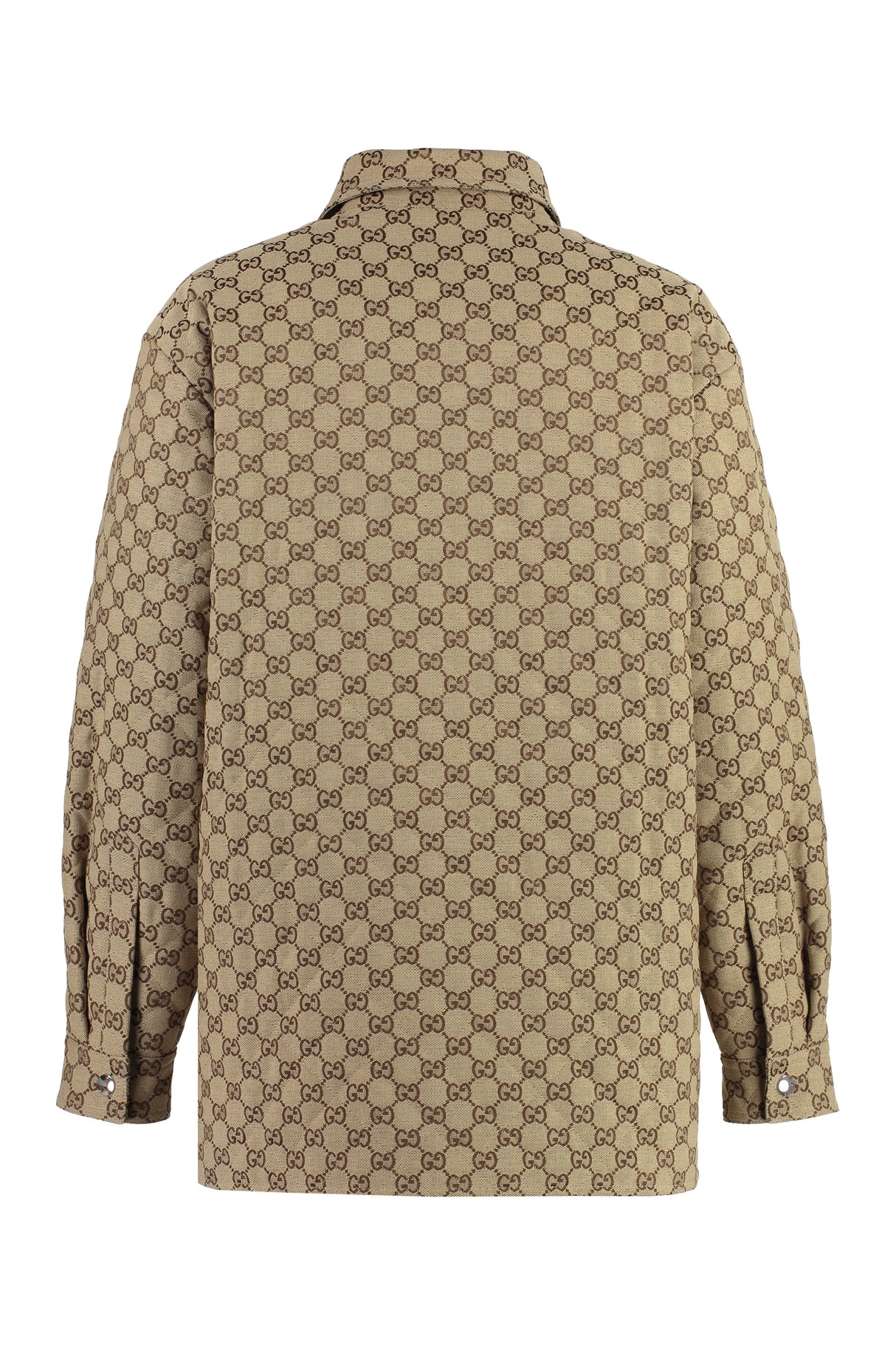 GUCCI Beige GG Supreme Cotton Shirt Model Jacket for Women