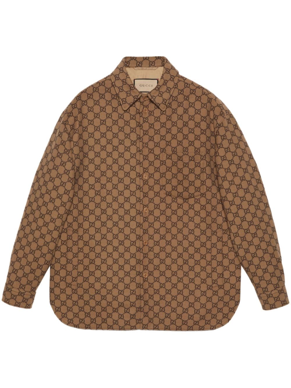 GUCCI 2024 Fashion Men's Brown Long Sleeve Jacket with Buttoned Front