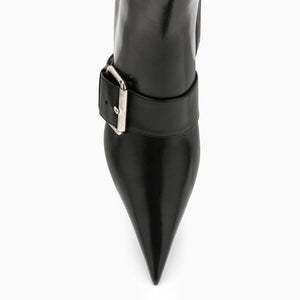 BALENCIAGA Black Pointy Toe Ankle Boots with Stiletto Heels for Women