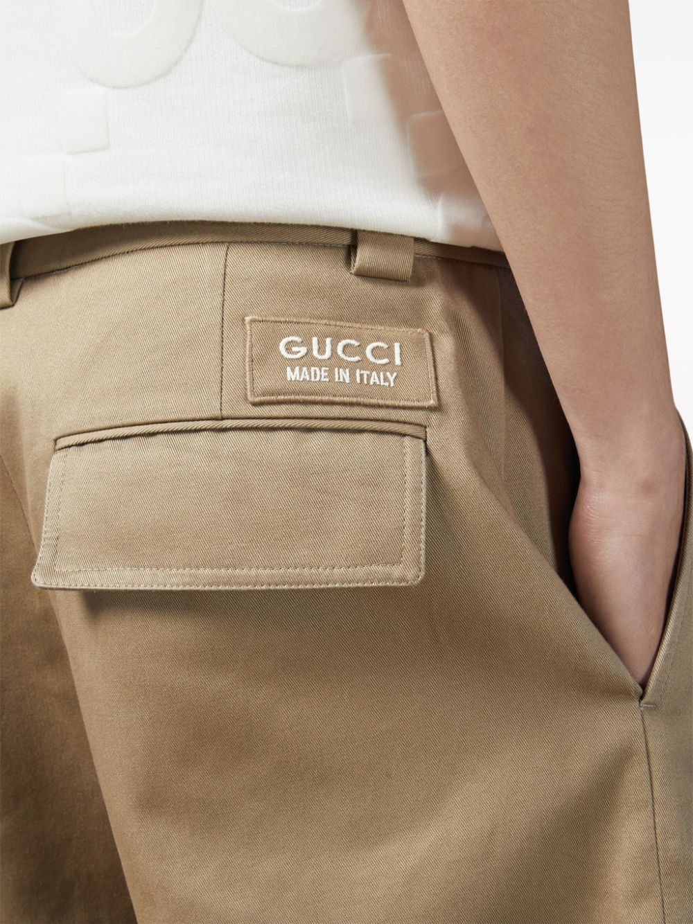 GUCCI Men's Beige Cargo Trousers - SS24 Collection