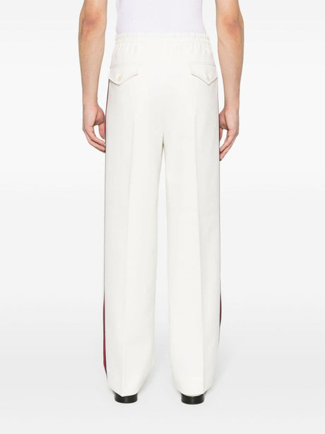 GUCCI White Web Detail Trousers for Men