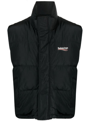 BALENCIAGA On-Trend Men's Padded Gilet with Logo Print - SS24