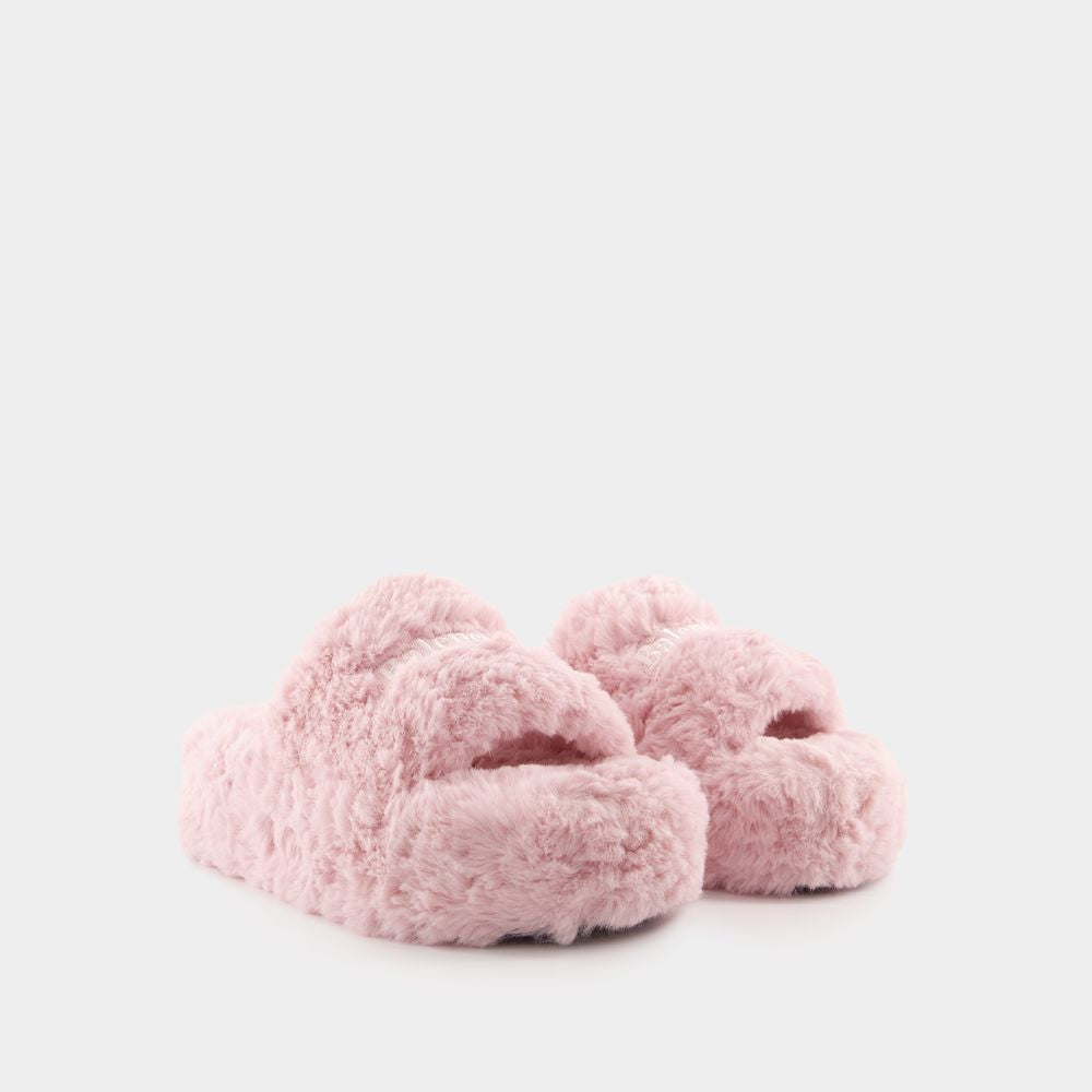 BALENCIAGA Furry Platform Sandals for Women