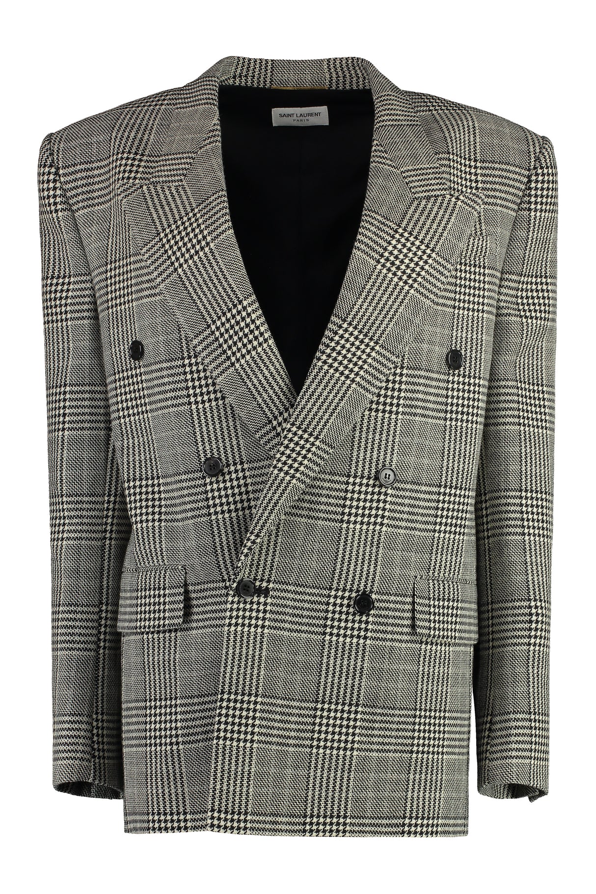 SAINT LAURENT Multicolor Double-Breasted Wool Blazer for Women