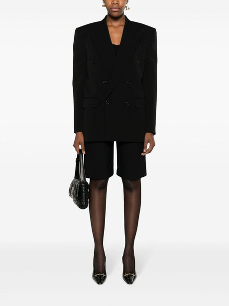 Black Wool Double-Breasted Blazer for Women by Saint Laurent