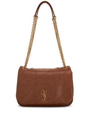 SAINT LAURENT Quilted Camel Handbag with Gold Logo for Women - SS24 Collection