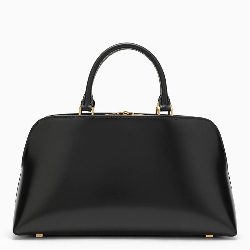 SAINT LAURENT Mini Shiny Leather Duffle Handbag