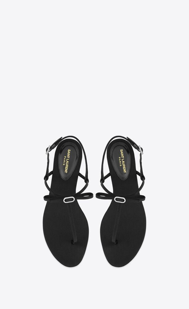 SAINT LAURENT Luxurious Jota Sandals in Sleek Nero for Fall/Winter 2024