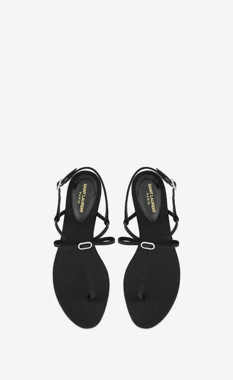 SAINT LAURENT Luxurious Jota Sandals in Sleek Nero for Fall/Winter 2024