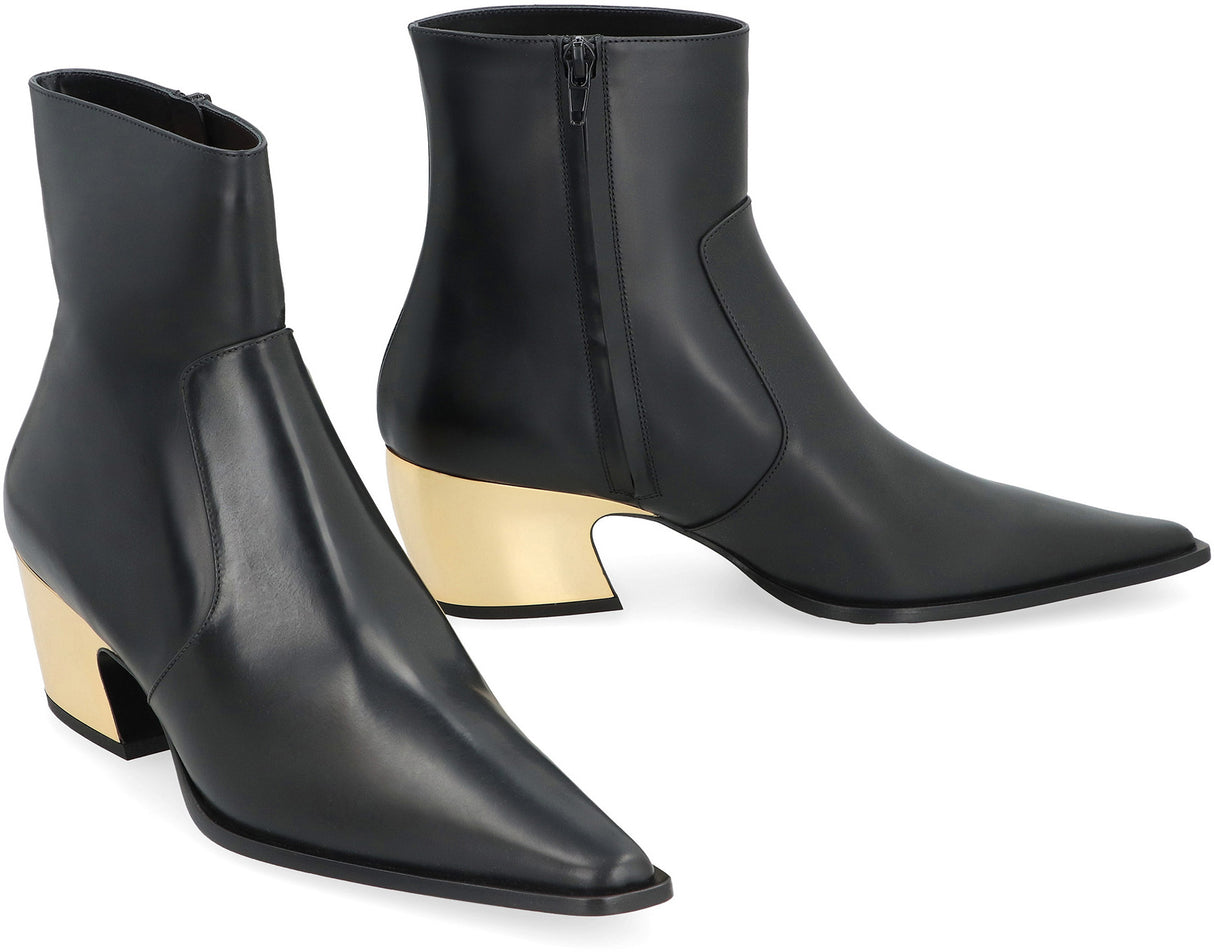 BOTTEGA VENETA Versatile Black Leather Ankle Boots for Women