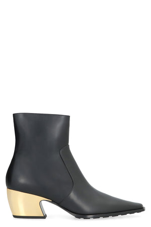 BOTTEGA VENETA Versatile Black Leather Ankle Boots for Women
