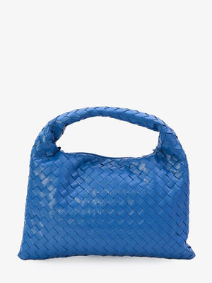 BOTTEGA VENETA Navy Calfskin Intrecciato Mini Hop Shoulder Bag (41x20.5x7.5 cm)