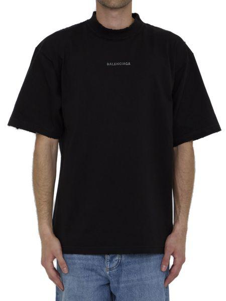 BALENCIAGA Vintage Black Rhinestone Logo Tee