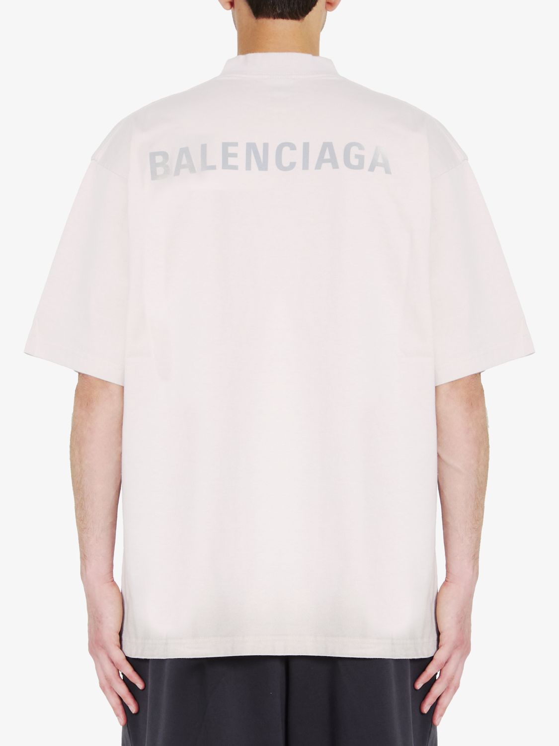 BALENCIAGA Reflective Logo Cotton T-Shirt