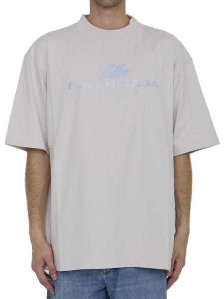 BALENCIAGA Men's Reflective Logo Activewear T-Shirt