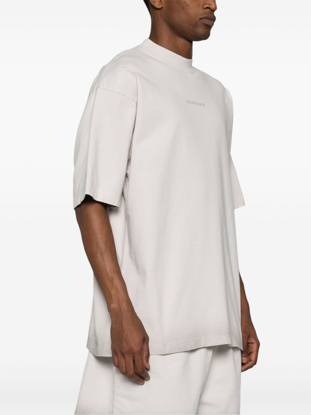 BALENCIAGA Ribbed Crew Neck Drop Shoulder T-Shirt