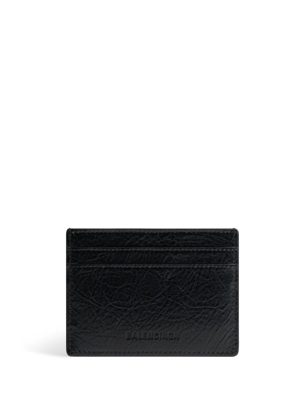 BALENCIAGA Sleek and Sustainable Leather Cardholder for Men - Black